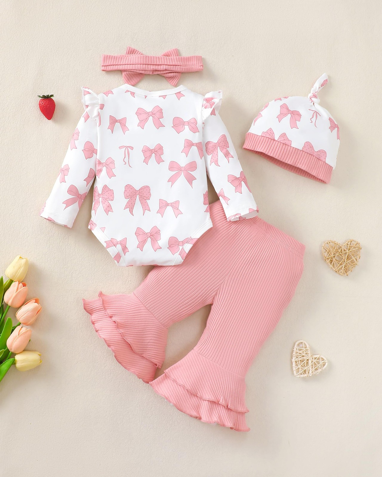 Renotemy Newborn Infant Baby Girl Clothes 0-3 Months Baby Girl Outfit Infant Lon