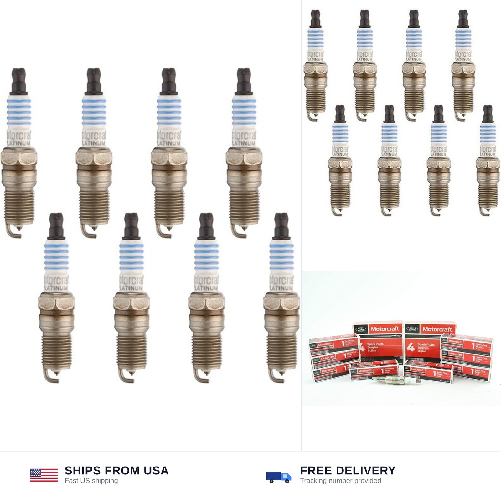 New Motorcraft SP432 Spark Plug(8 PACK) Finewire Platinum
