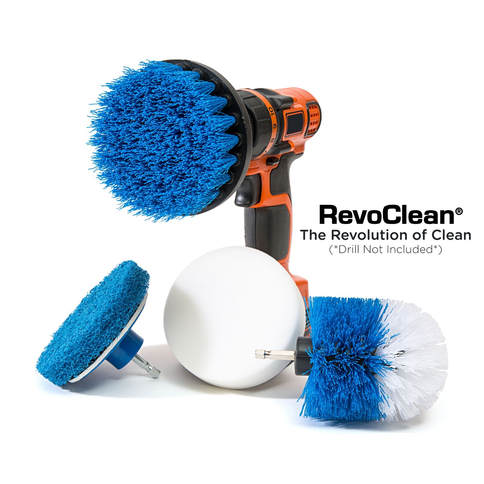 RevoClean® Ultimate 4 Piece Scrub Drill Brush Multi-Purpose Deep Cleaning Kit