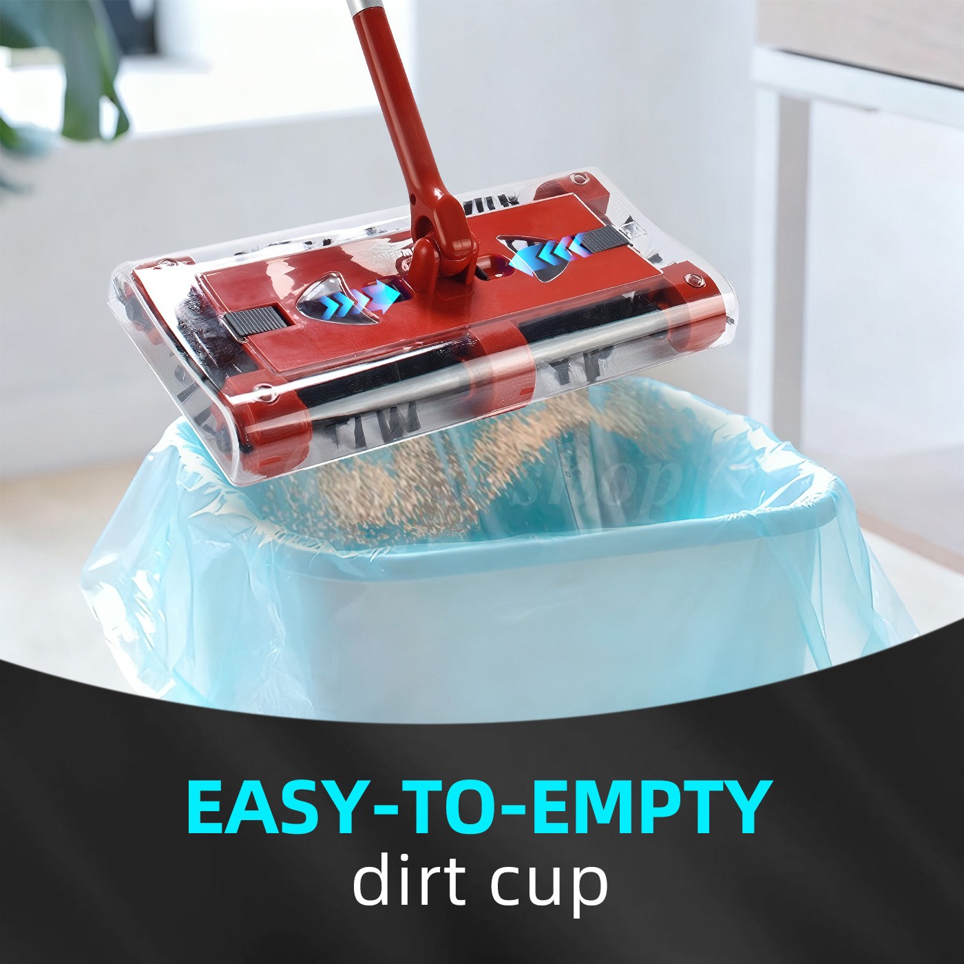 Swivel Sweeper Cordless Vacuum Lightweight 4000 RPM 360 Swivel Rechargeable Quad
