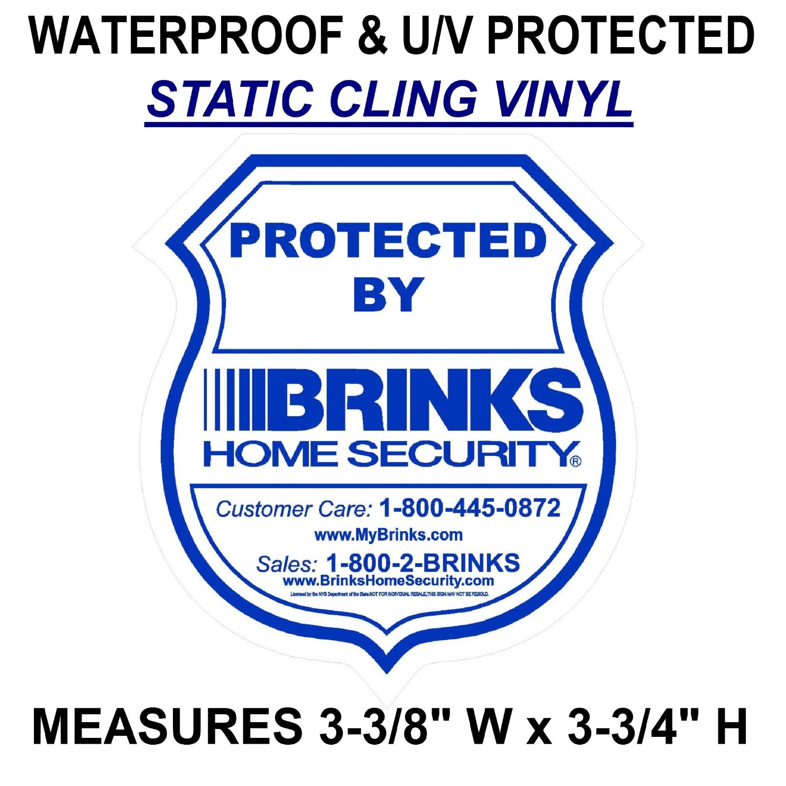 4 BRINKS HOME SECURITY MONITORING SYSTEM ALARM WINDOW DECAL WARNING STICKER SIGN