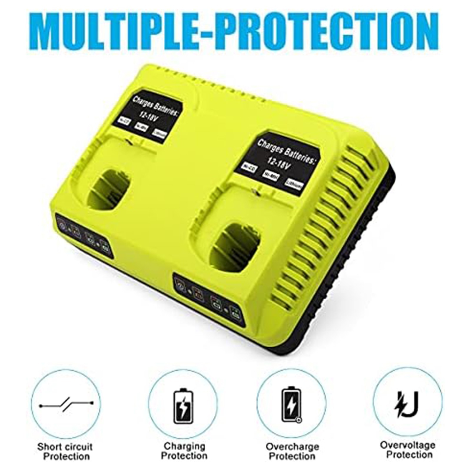 18V Fast Charger for Ryobi ONE Plus Battery P117 P118 Single Dual Port Charger
