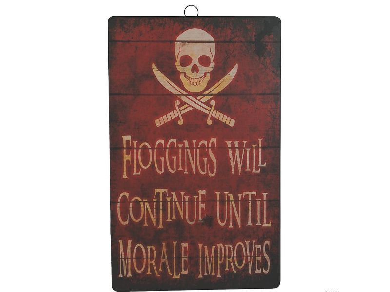 Floggings Will Continue Until Morale Improves Tin Sign Funny Wall Bar Garage New