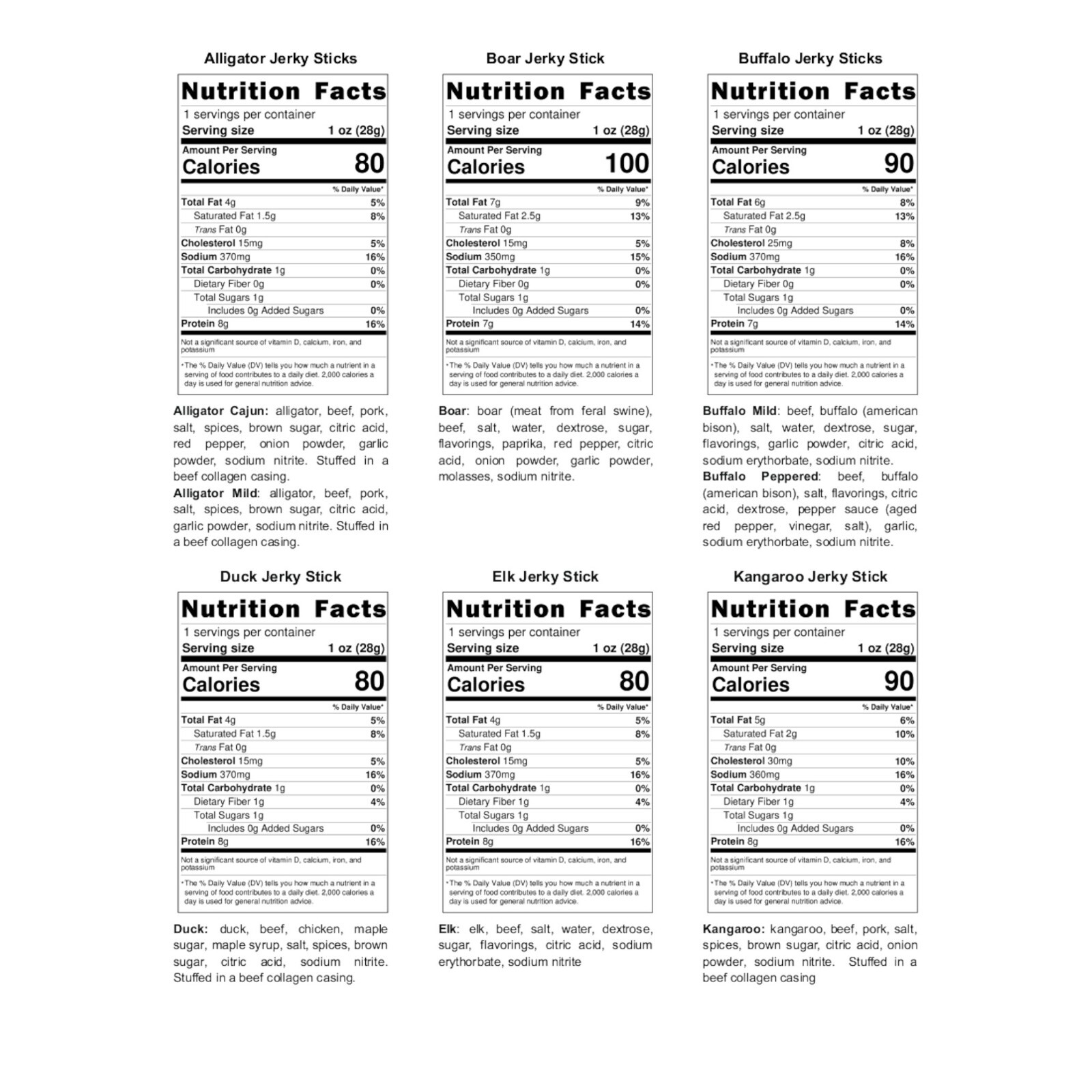 Buffalo Bob’s Wild Game Meat Snack – Jerky and Meat Stick Assortments
