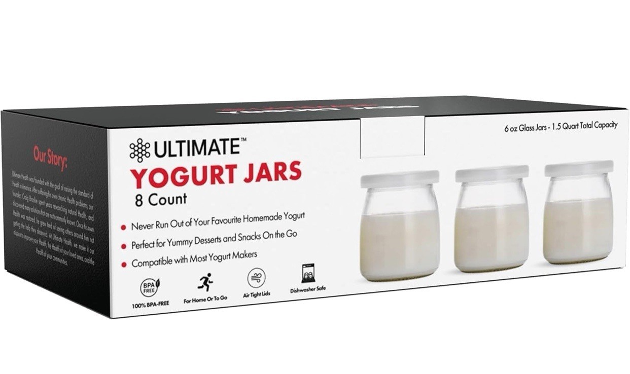 Ultimate Yogurt Jars 8 Count Small Glass Yogurt Cups With Lids