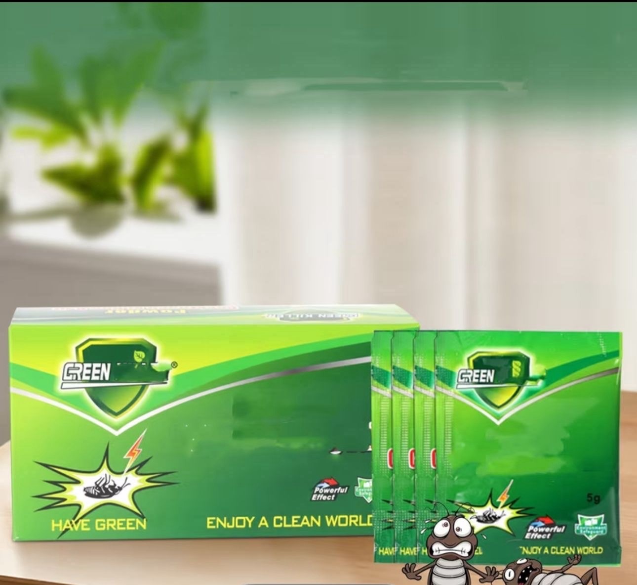 Green Killer Cockroach Killing Powder Bait, Kill Control Method, 5 g 10 pcs