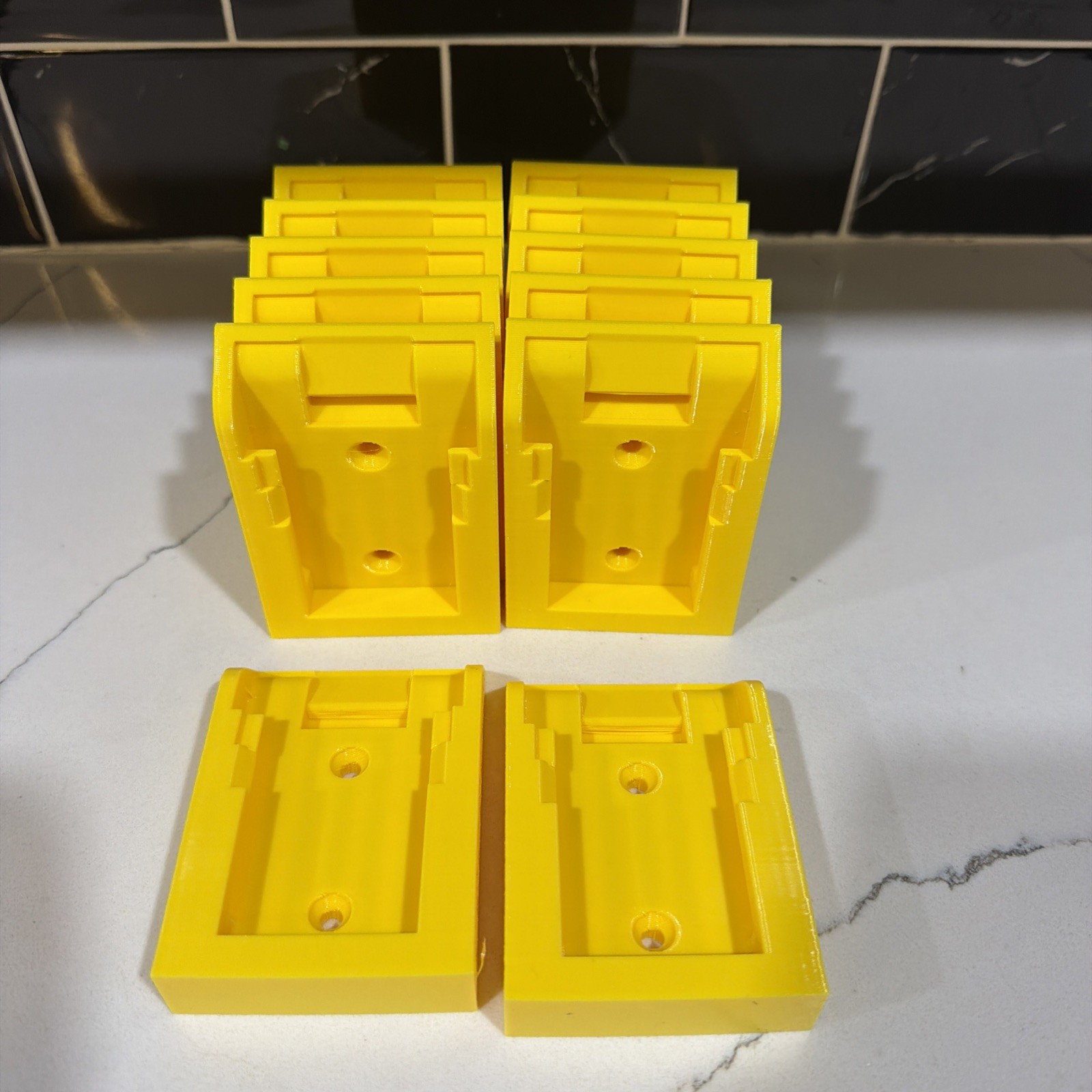 12 Pack DeWALT Battery Mounts 20V/60V Wall Holders Hangers Yellow Made In USA