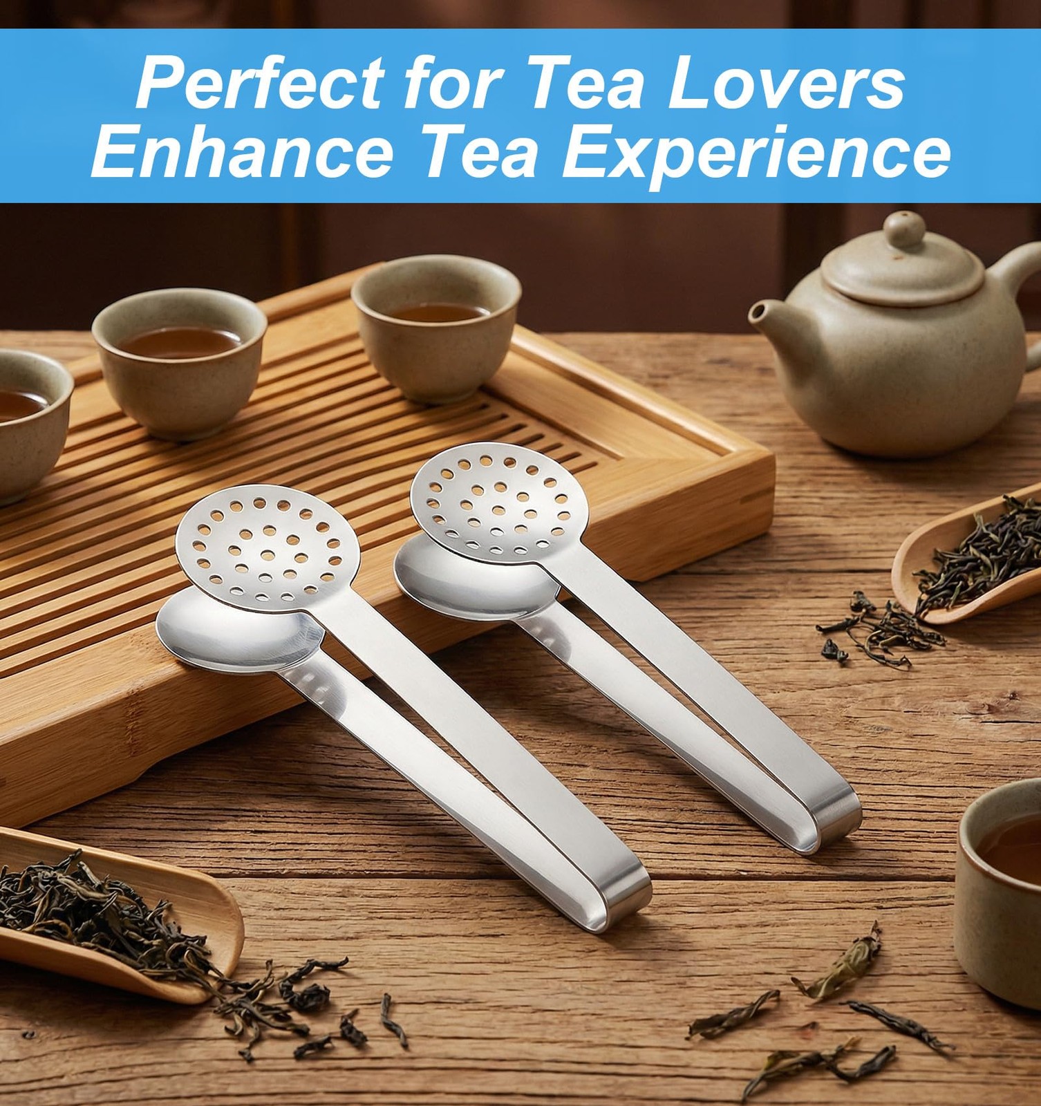 2PCS Tea Bag Squeezer, 6.6 * 1.8 Inch Stainless Steel Teabag 6.1in, Silver