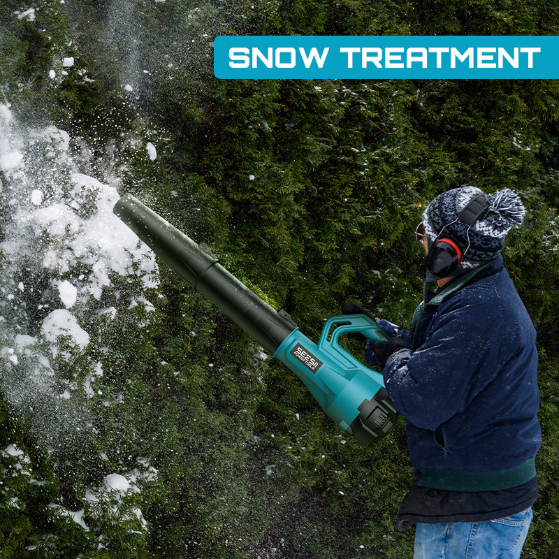 Seesii 21V Cordless Battery Powered Leaf Blower 400MPH 780CFM 2x 4000mAh Battery