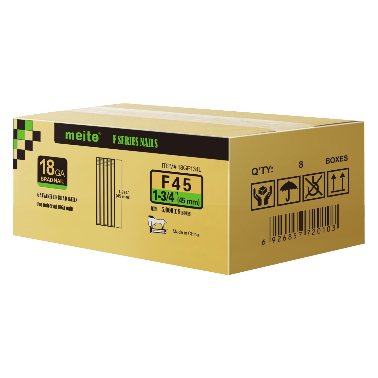 Meite 1-3/4″ Brad Nail 18GA Chisel Point For Upholstery Trims, Molding, Woodwork
