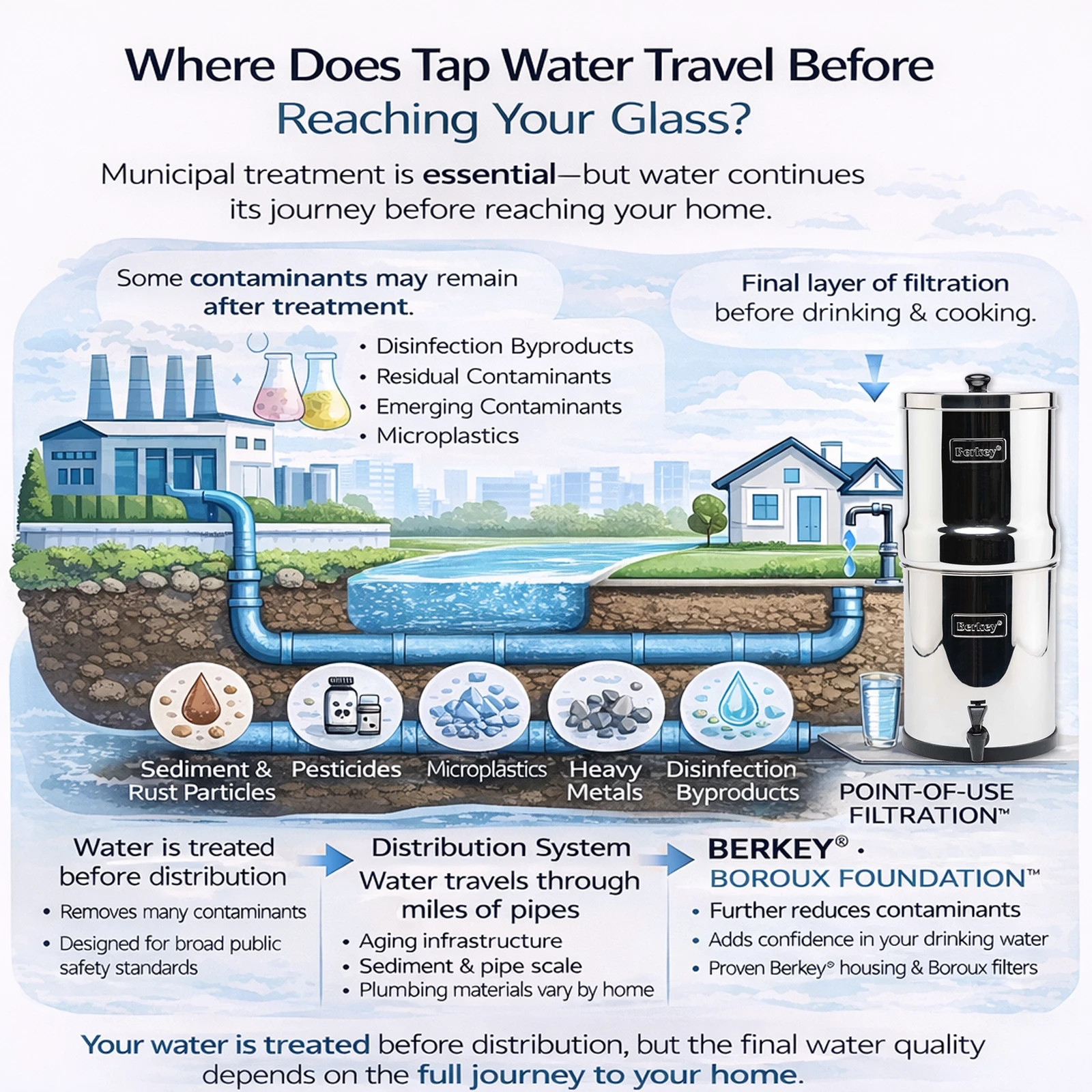 Berkey Water Filter System with Boroux Foundation Black and Fluoride Filters