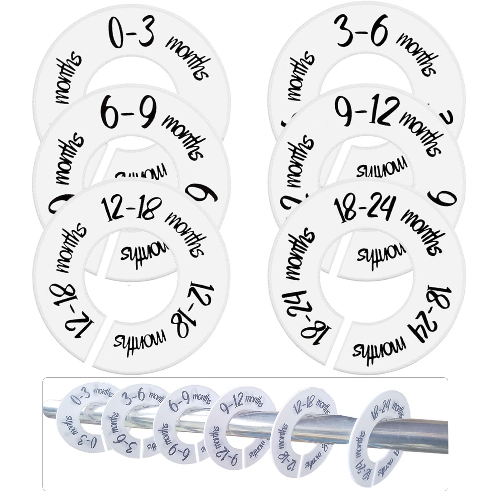 6-Piece Baby Closet Dividers, Unisex Baby Clothes Size Dividers,Nursery Close…