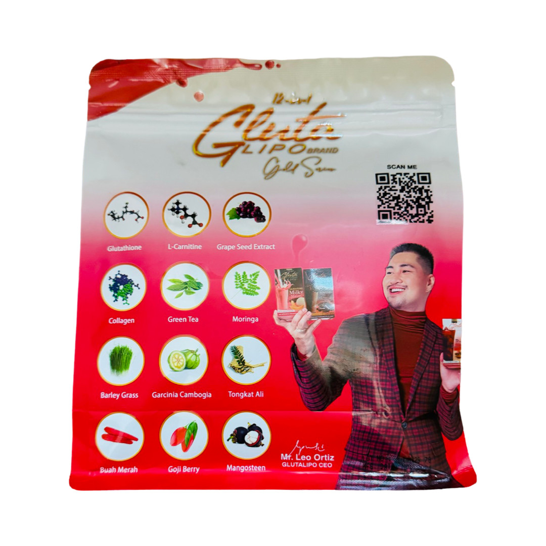 12 in 1 Glutalipo Gold Series RED ICED TEA, 10 Sachets
