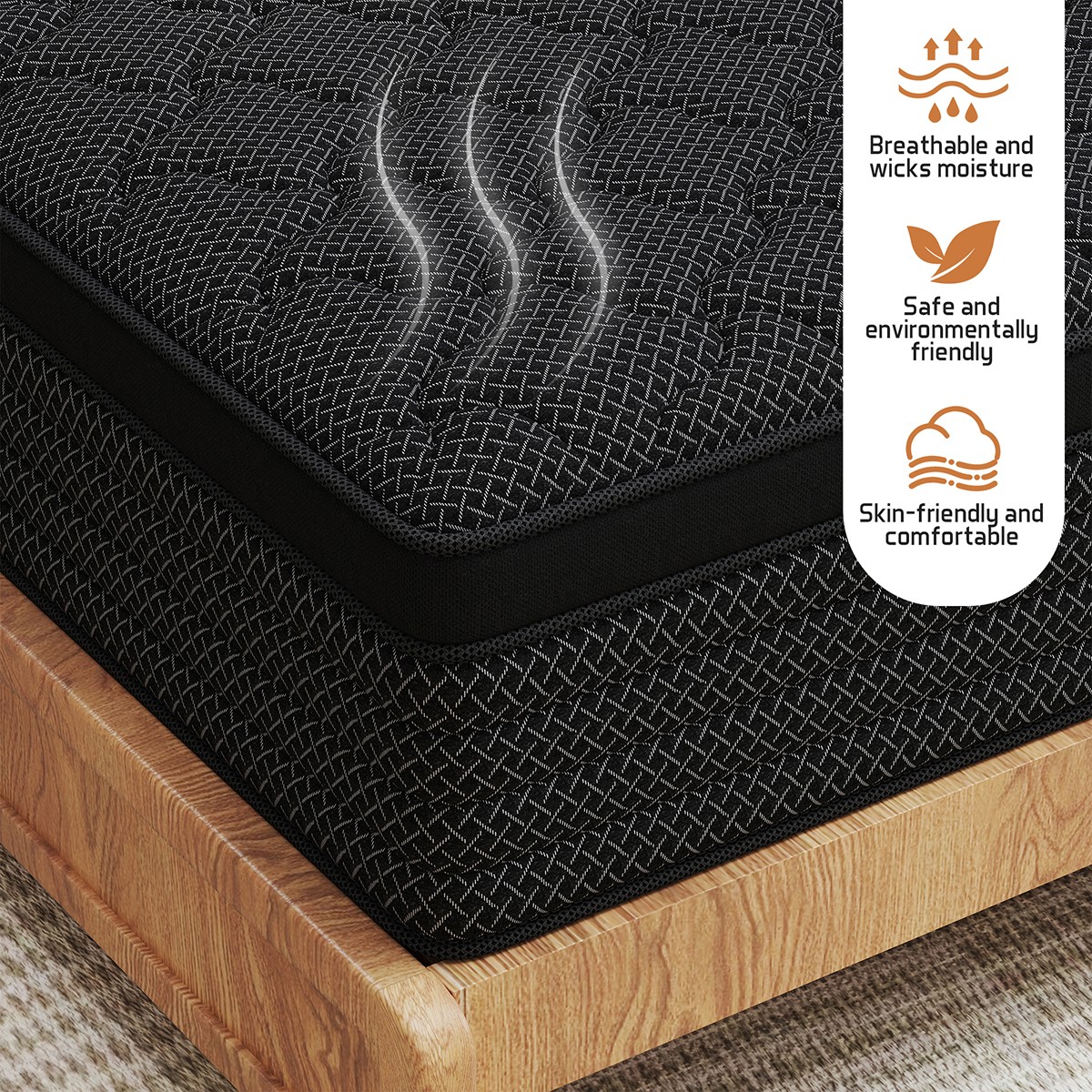 12″ 14″ Twin Full Queen King Mattress Gel Memory Foam Hybrid Spring Bed In a Box