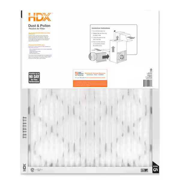 16 in. x 20 in. x 1 in. Standard Pleated Furnace Air Filter FPR 5, MERV 8 (3-Pac