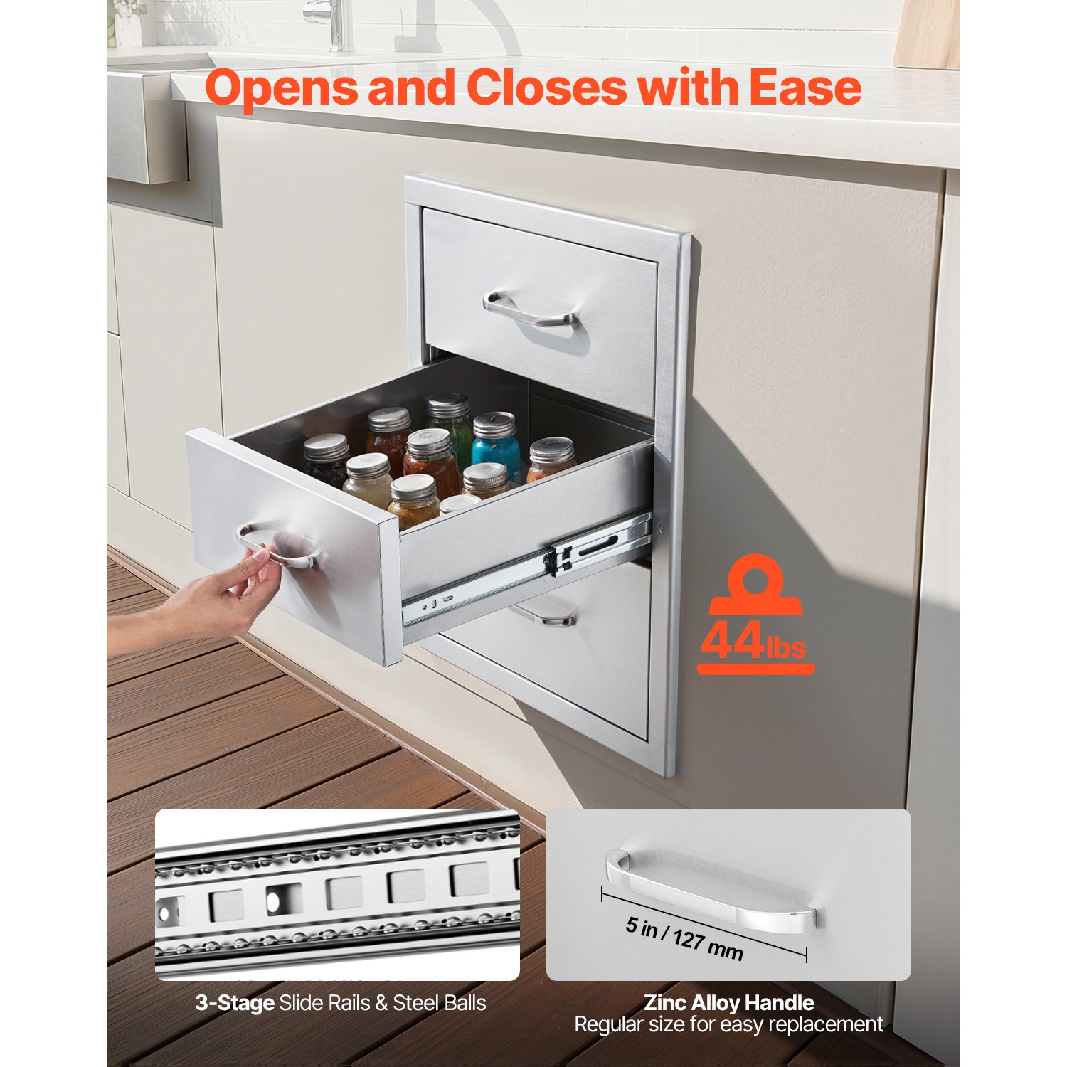 Uimoso Modular Chest of Drawers 18.11″W x 23.23″D x 23.23″H with Triple Access