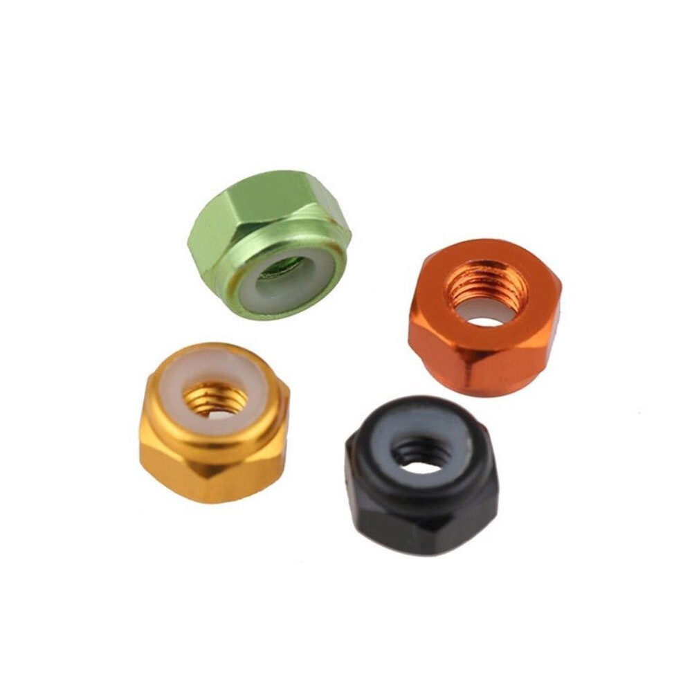 10~100x M2 M3 M4 M5 Nylon Insert Self-Lock Nuts Hex Lock Nut Aluminum CNC Nuts