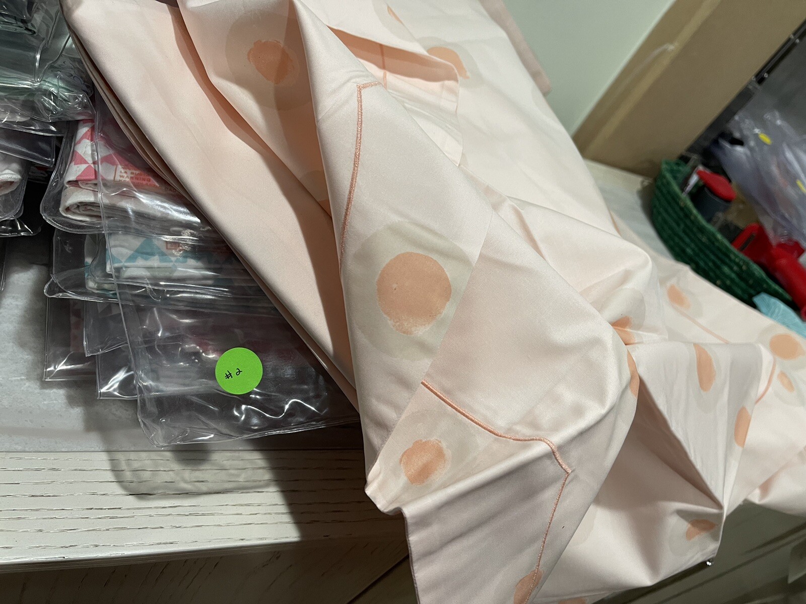 Pratesi Italy New 1pc Standard Sham Pois Pois 100% Cotton Peach ONE