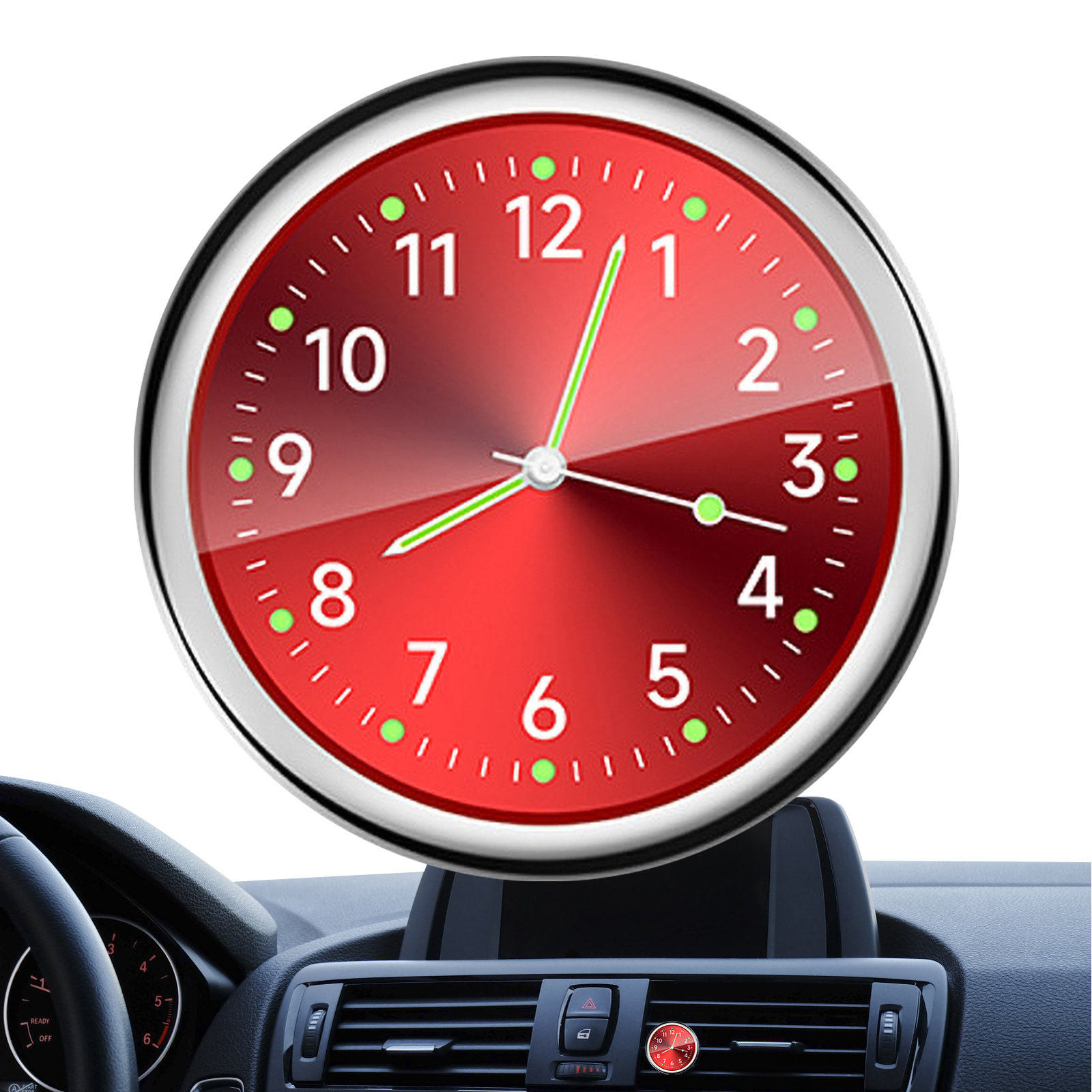 Car Dashboard Clock Mini Tiny Analog Clock Watch for Vehicle Stick On Clock USA