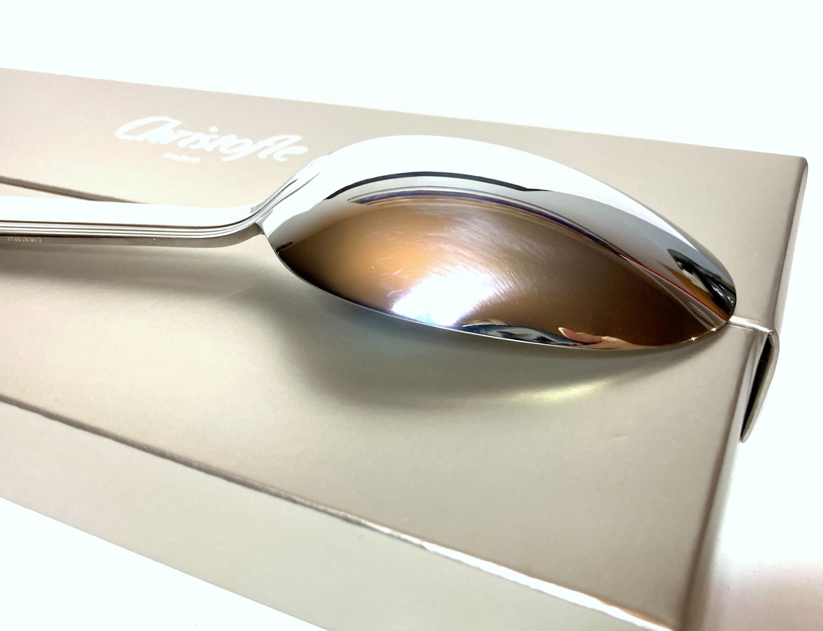 CHRISTOFLE HUDSON STAINLESS STEEL SERVING SPOON 2453006 9.8 IN FRANCE NEW SEALED