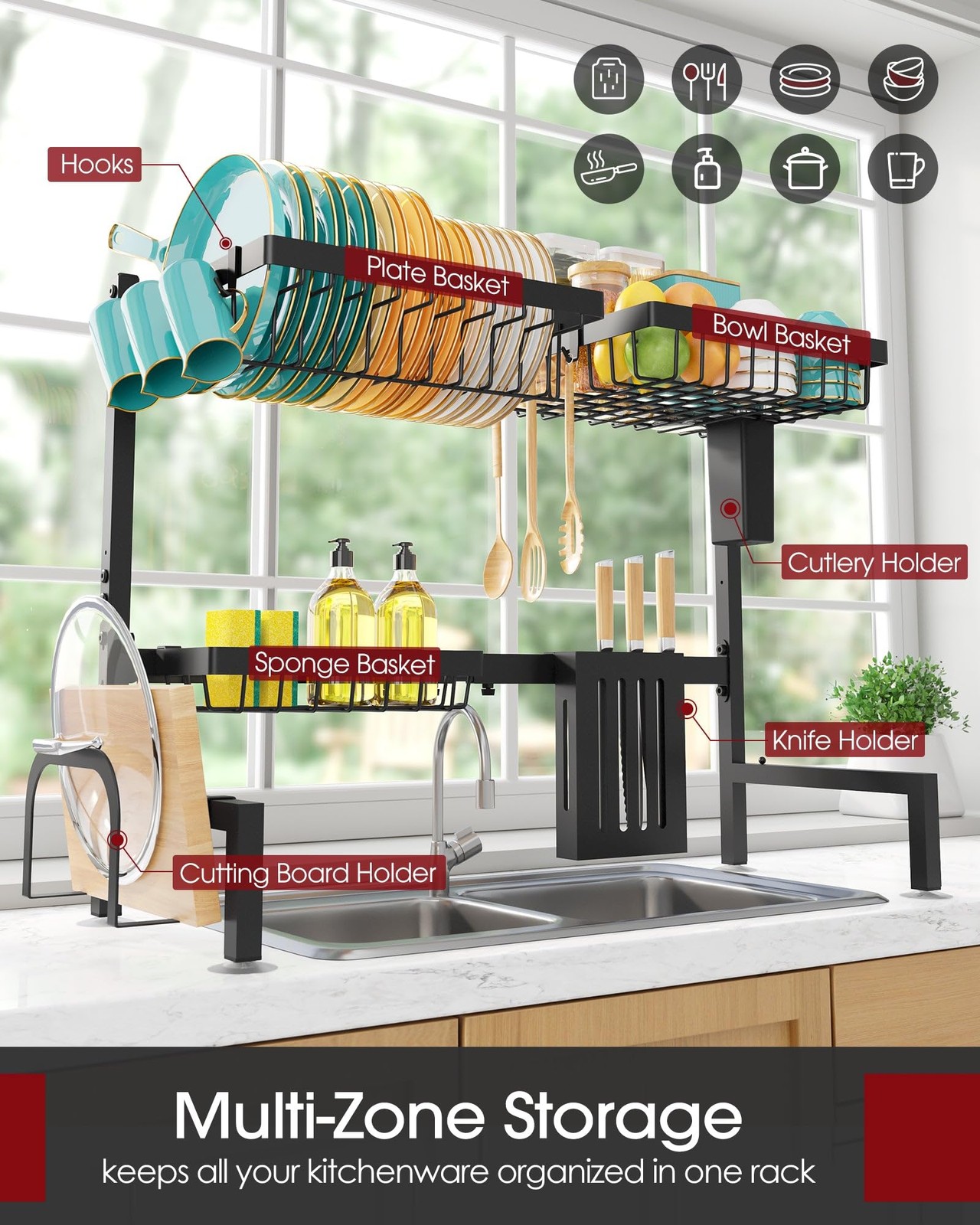 Dish Drying Rack Large Over The Sink Dish Drainer Drying Rack Kitchen Organizers