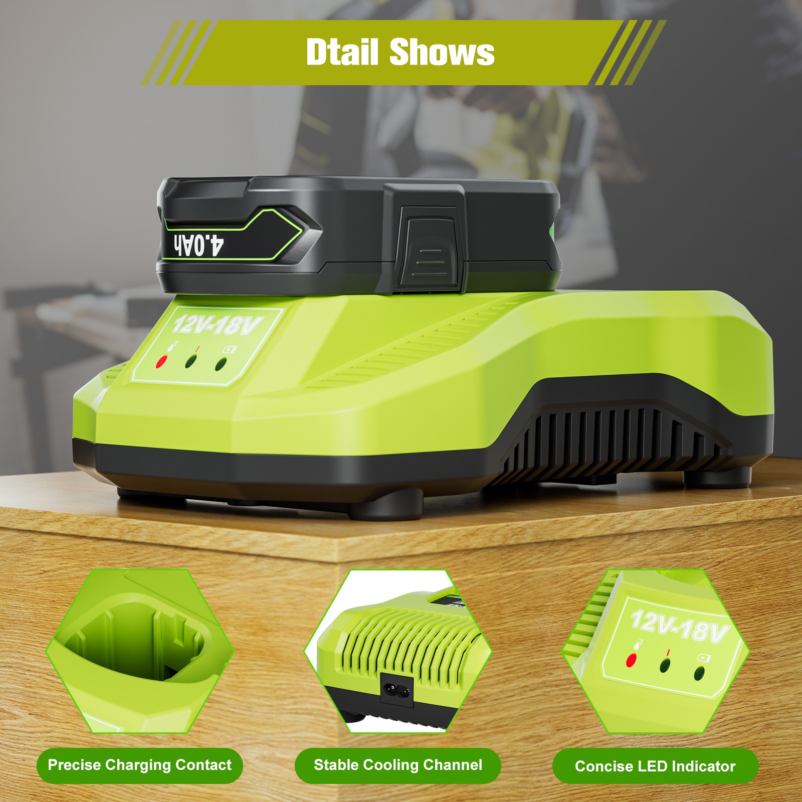 US Battery Charger For RYOBI P108 18V One Plus High Capacity Lithium P117