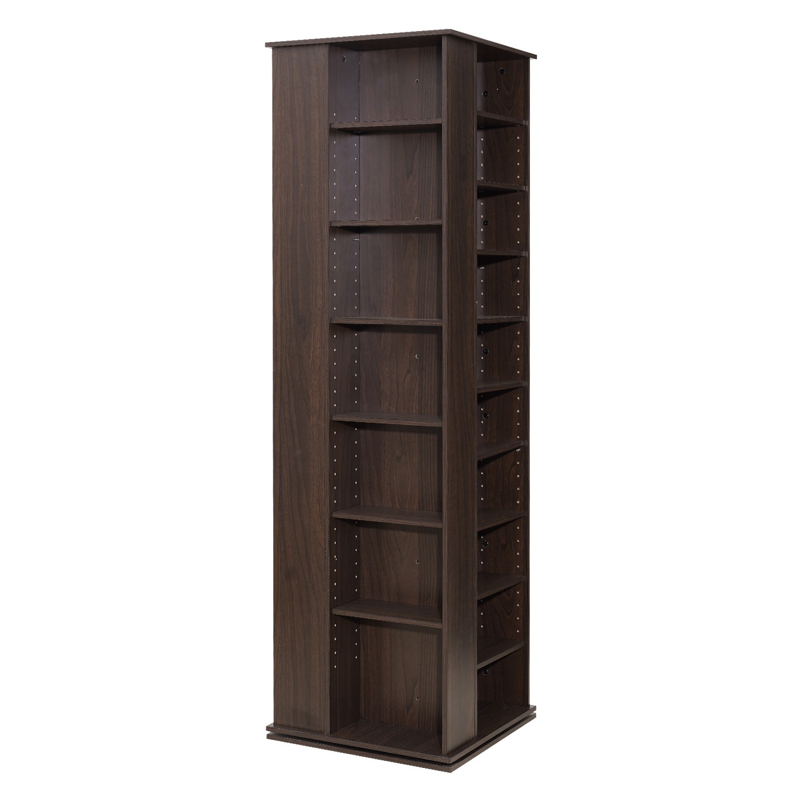 Uimoso Media Storage Cabinet CD Rack Tower with 34 Compartments in Brown