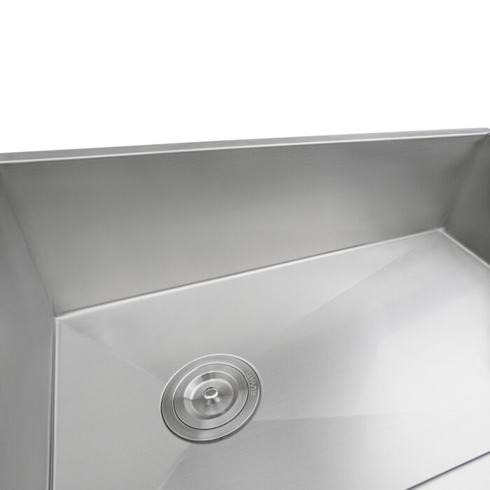 Ruvati 36″Undermount Slope Bottom Offset Drain Reversible Sink- RVH7497