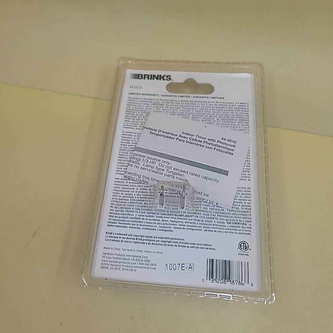 Brinks Ez Preset Timer 2hr Increment 8 AMP With Photocell Night Activated