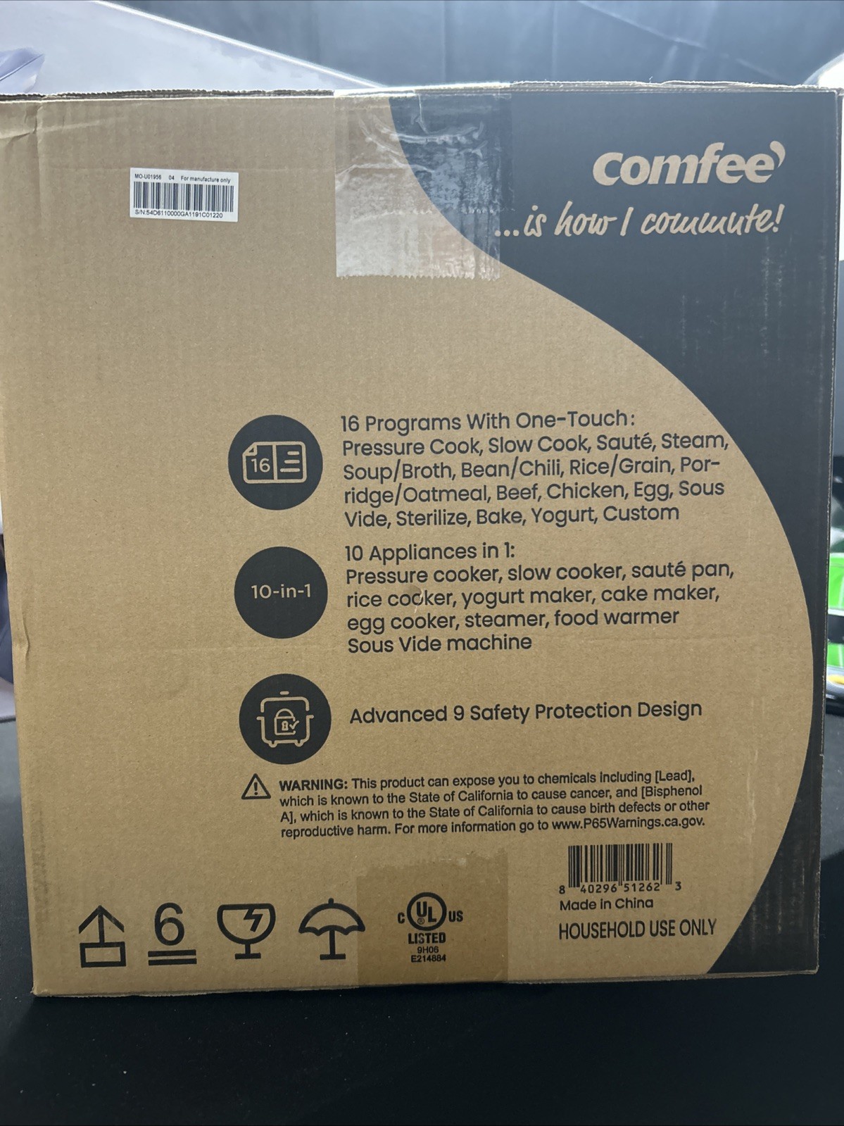 COMFEE’ 16 in 1 Electric Pressure Cooker Instant Multi Cooker – D