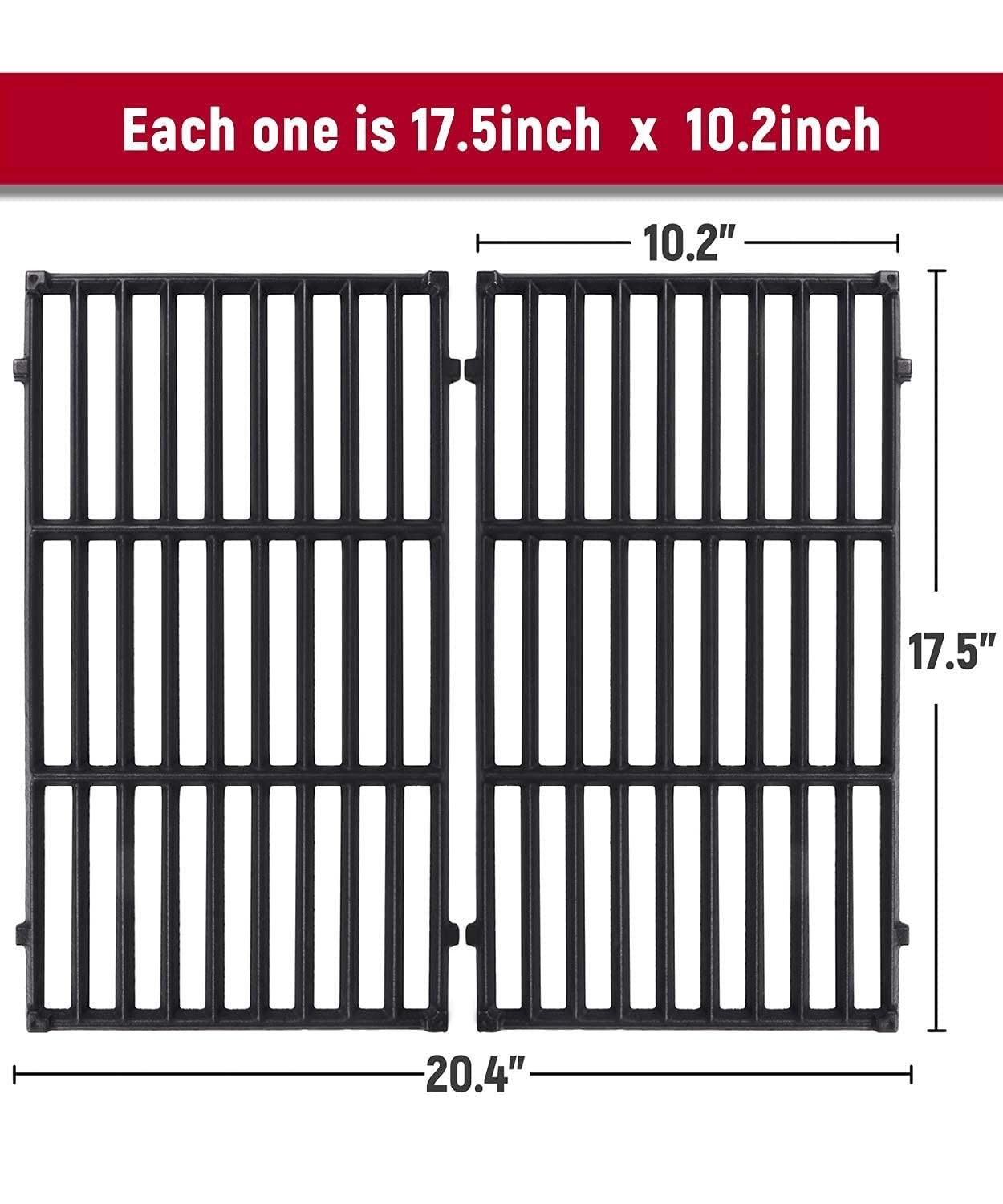 2x 17.5″ 7637 Grill Grates for Weber Spirit & Spirit II 200 E210 E220 S210 S220