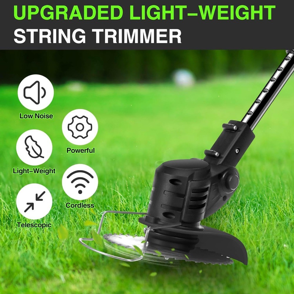 Electric Weed Eater Cordless 2 Weed Wacker Battery Operated 4-in-1 Lawn Trimmer