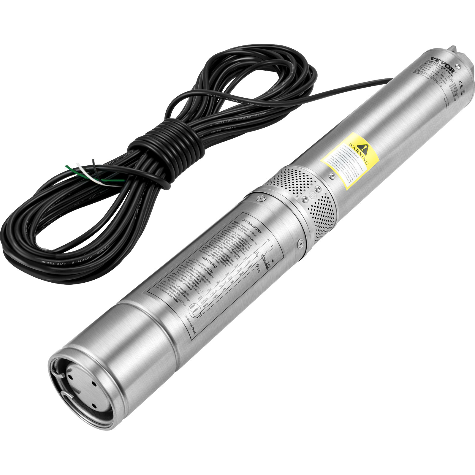VEVOR Deep Well Submersible Pump Stainless Steel Water Pump 2HP 230V 37GPM 427ft