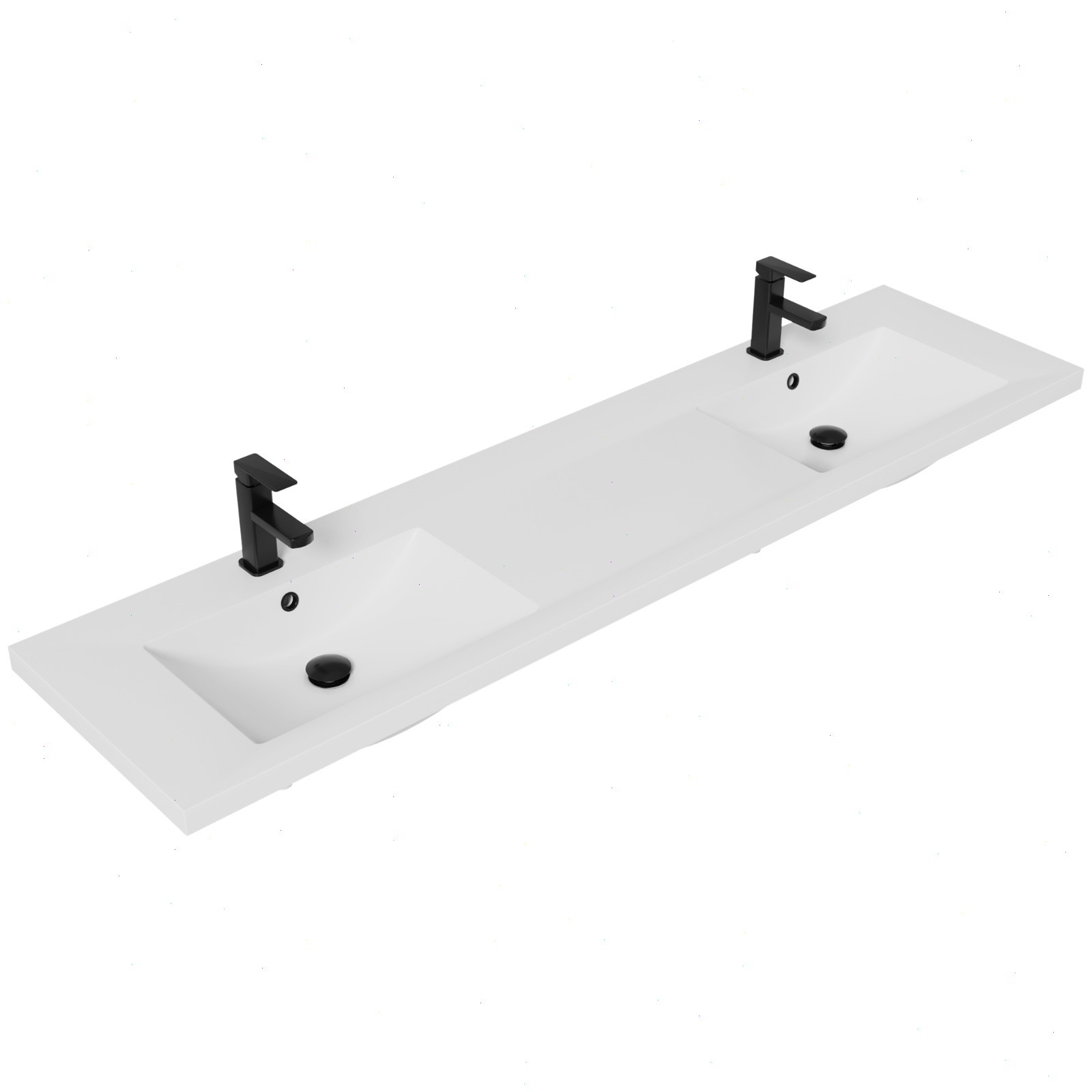 72″ Double Sink Vanity Top Undermount Bathroom Sink