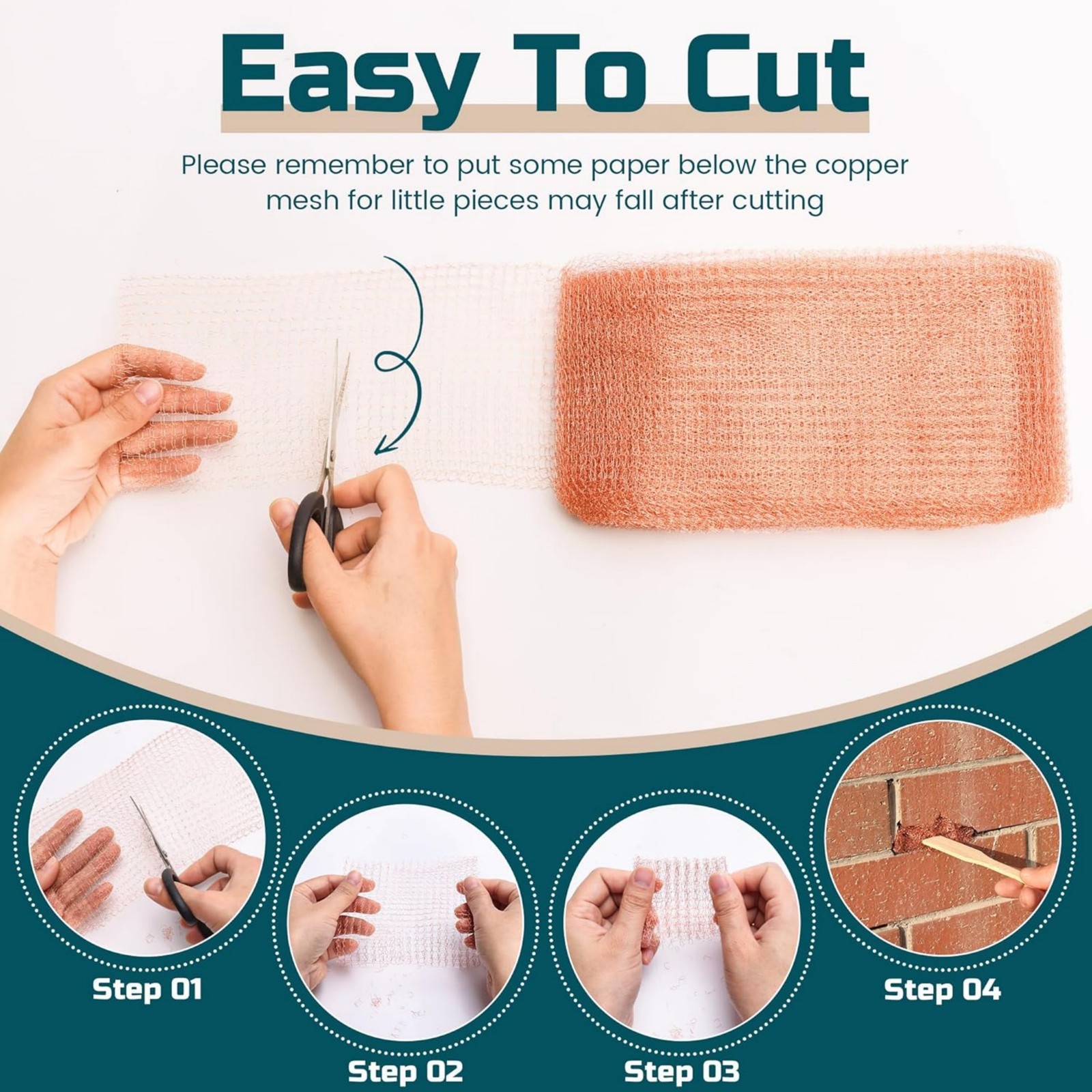5inch x 32feet Rustproof Copper Mesh Roll – Rodent & Pest Prevention