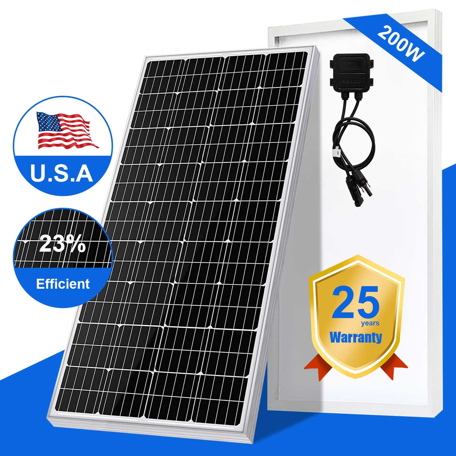 400W Solar Panel Kit High-Efficiency Charger Battery Off Grid Caravan RV Home US