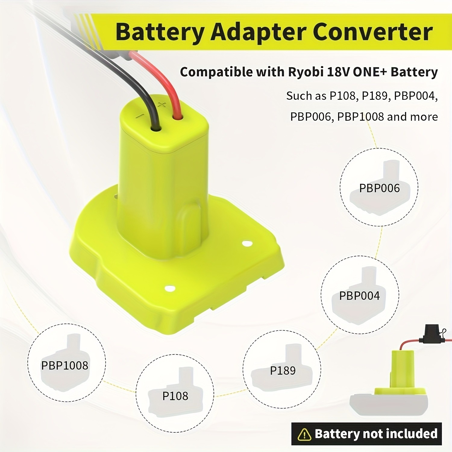 2 Pack for Power Wheel Battery Adapter Compatible with Ryobi 18V ONE+ Batteries