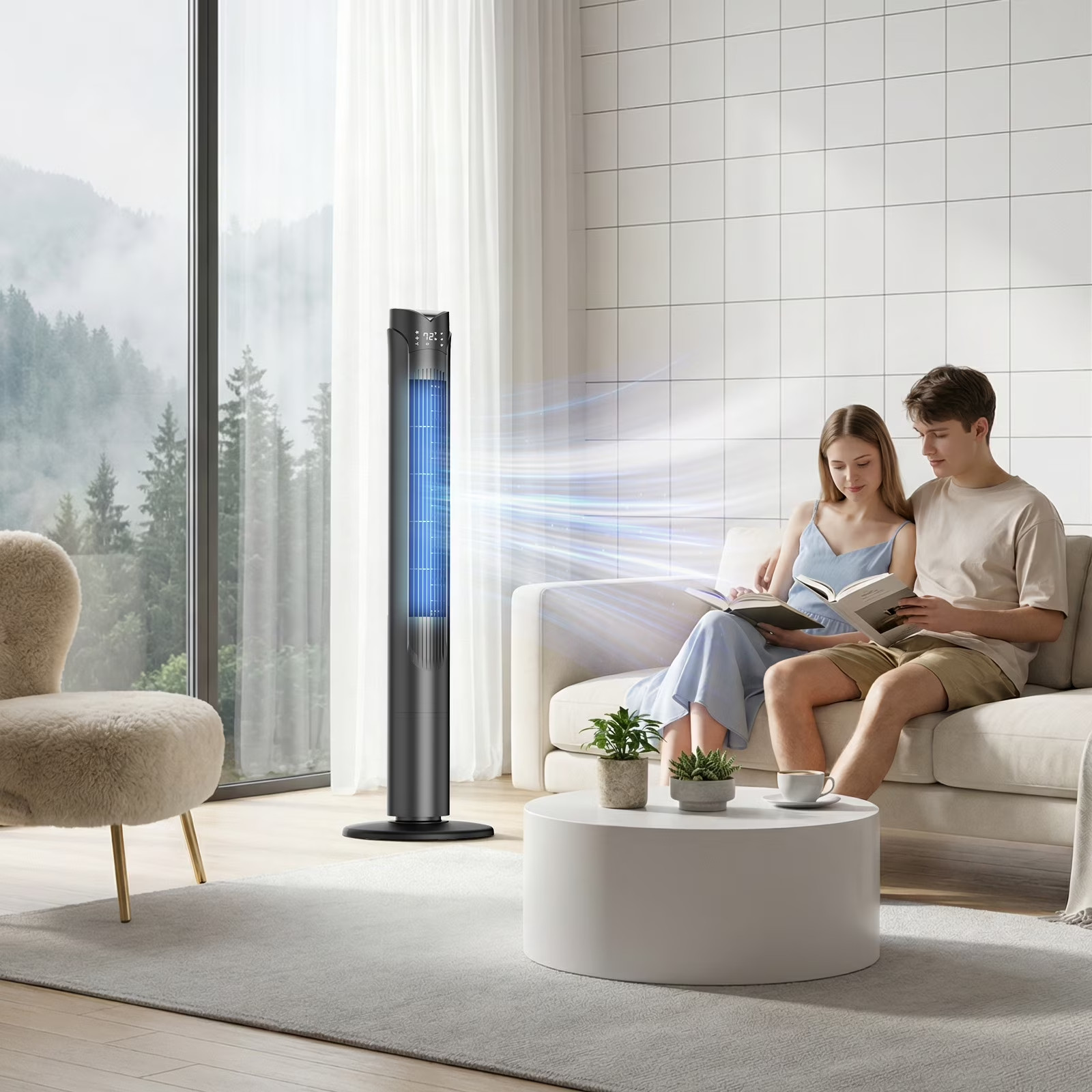 41″ Tower Fan Oscillating Quiet Cooling Floor Standing Fan w/ Remote 12H Timer