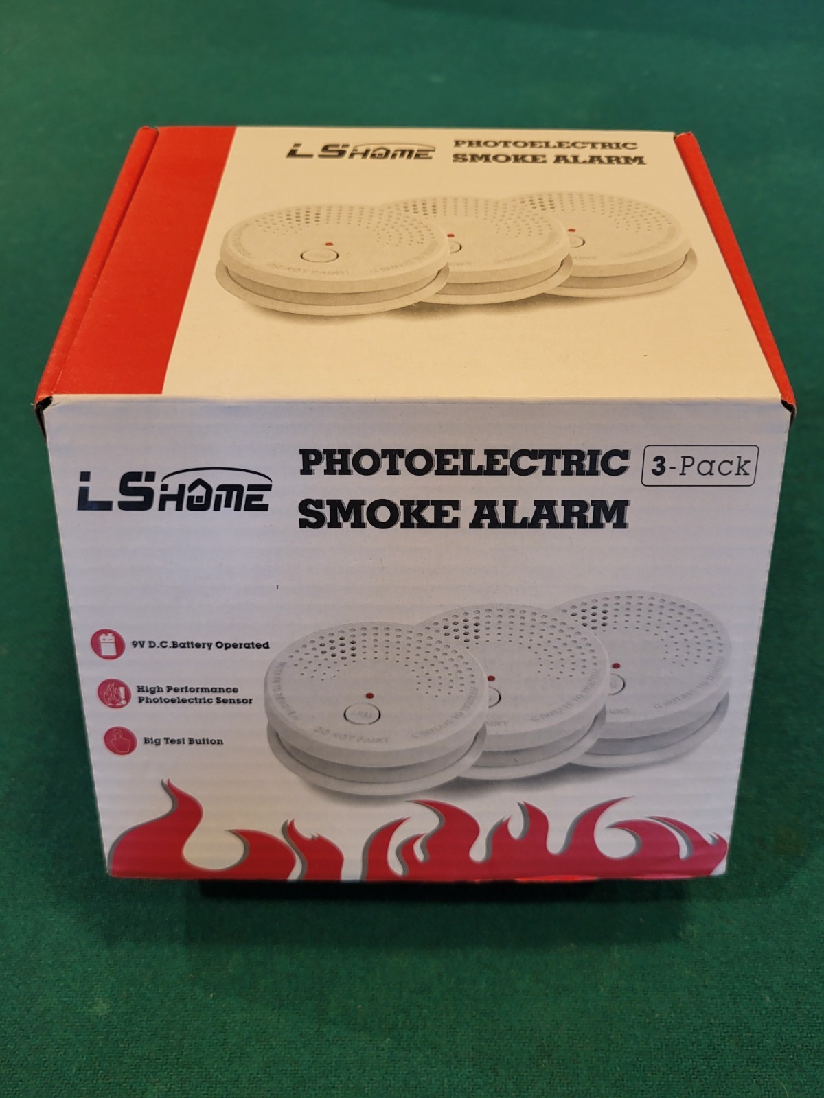 3 Pack LS Home Photoelectric Smoke Alarm, BUY 2 GET 1 FREE!!! **See description.