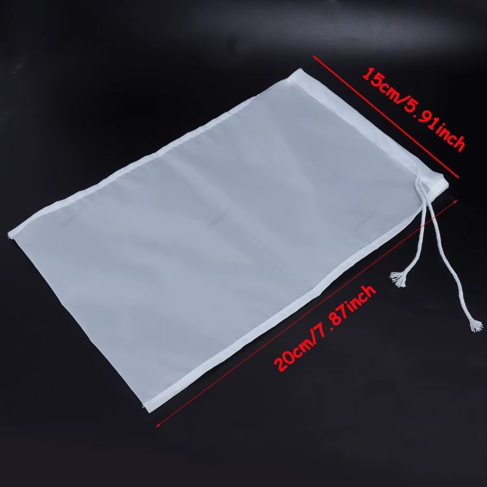 Fine Mesh Fabric Strainer Filter Bag Nut Milk Reusable Bag Cheese Cloth Kitchen