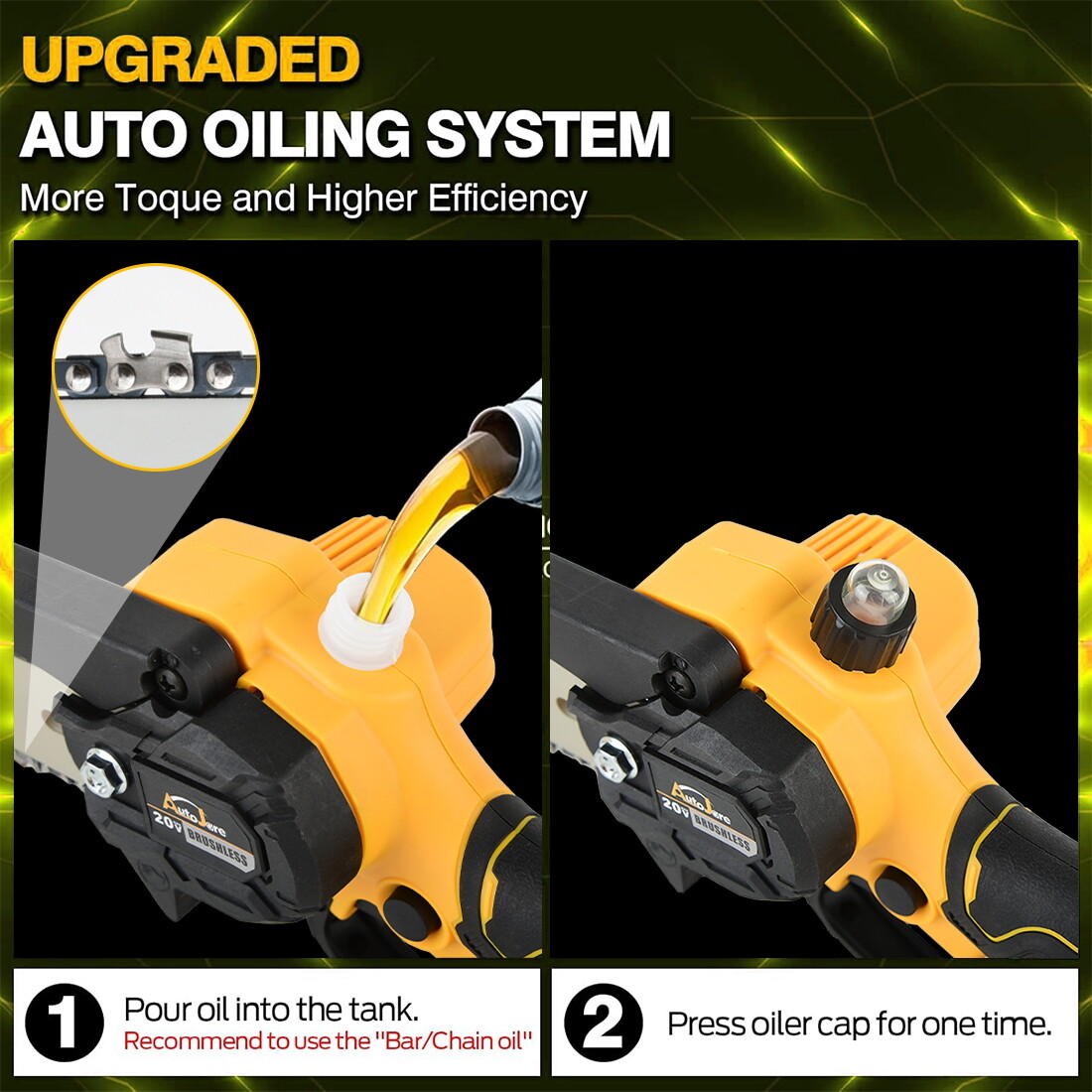 24V Cordless Reciprocating Saw Brushed with 8 Saw Blade & 2 Battery & Charger