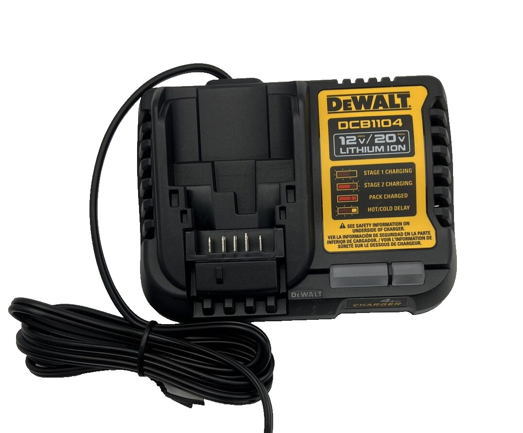 DEWALT 4 Amp Battery Charger 12V & 20V Volt MAX Li-Ion DCB1104 (OB)
