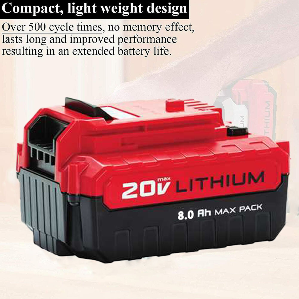 1-10X for PORTER CABLE 8.0Ah Lithium-Ion Battery 20V Max PCC680L PCC685L/Charger