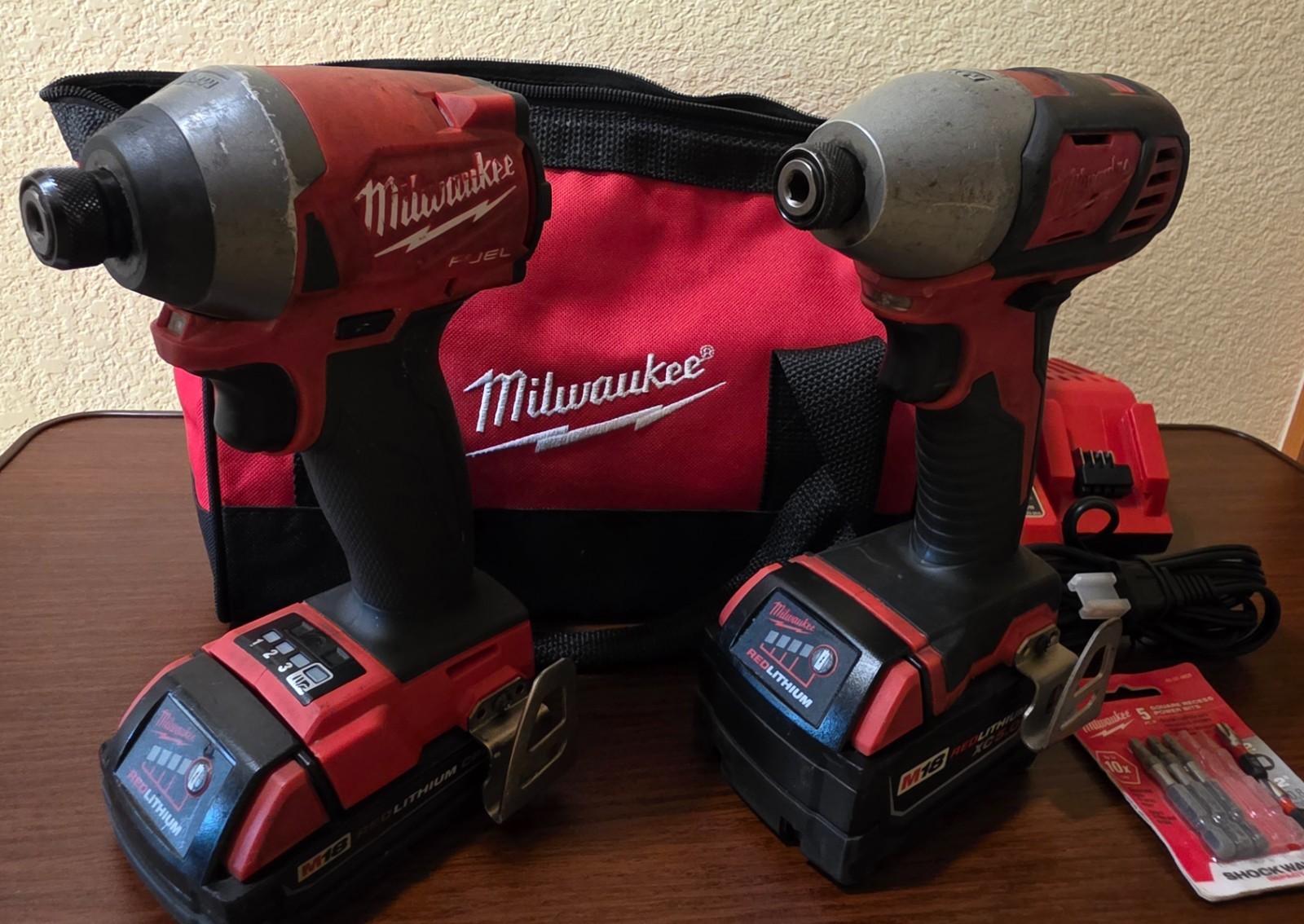 Milwaukee 2656-20 & 2853-20 M18 Impact Driver Kit with Two Battery Charger Bag