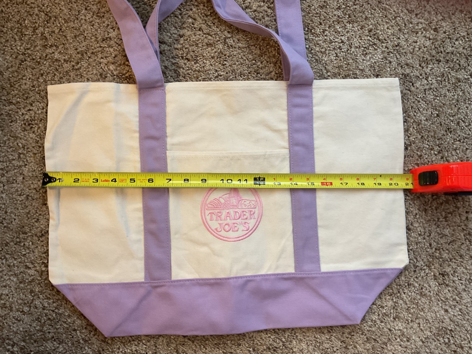 Trader Joe’s Canvas Large Purple Shopping Bag Limited Tote Lavender New W/Tags