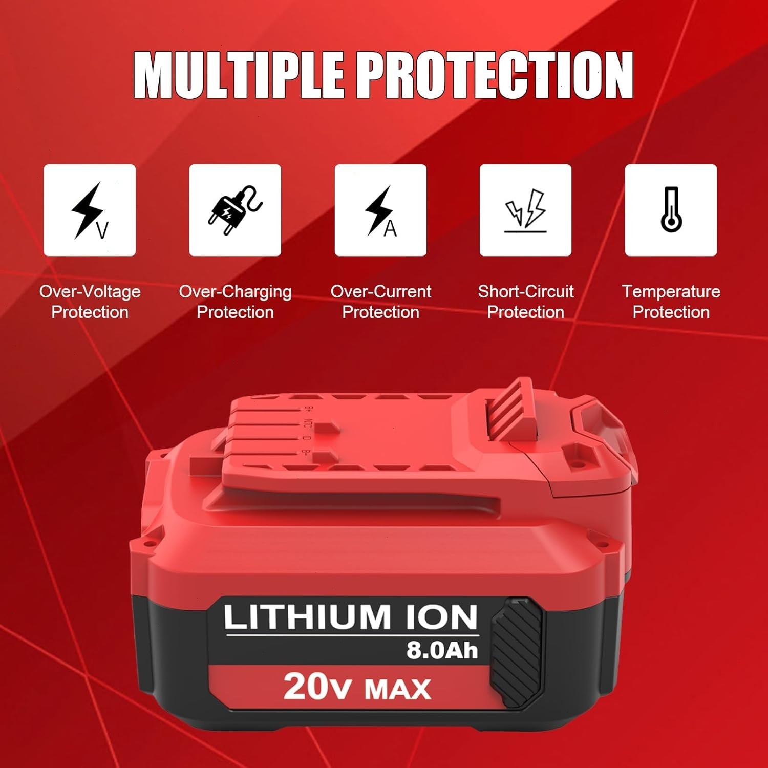 2PACK 20Volt For Craftsman V20 8.0Ah Li-ion Battery CMCB204 CMCB202 /Charger
