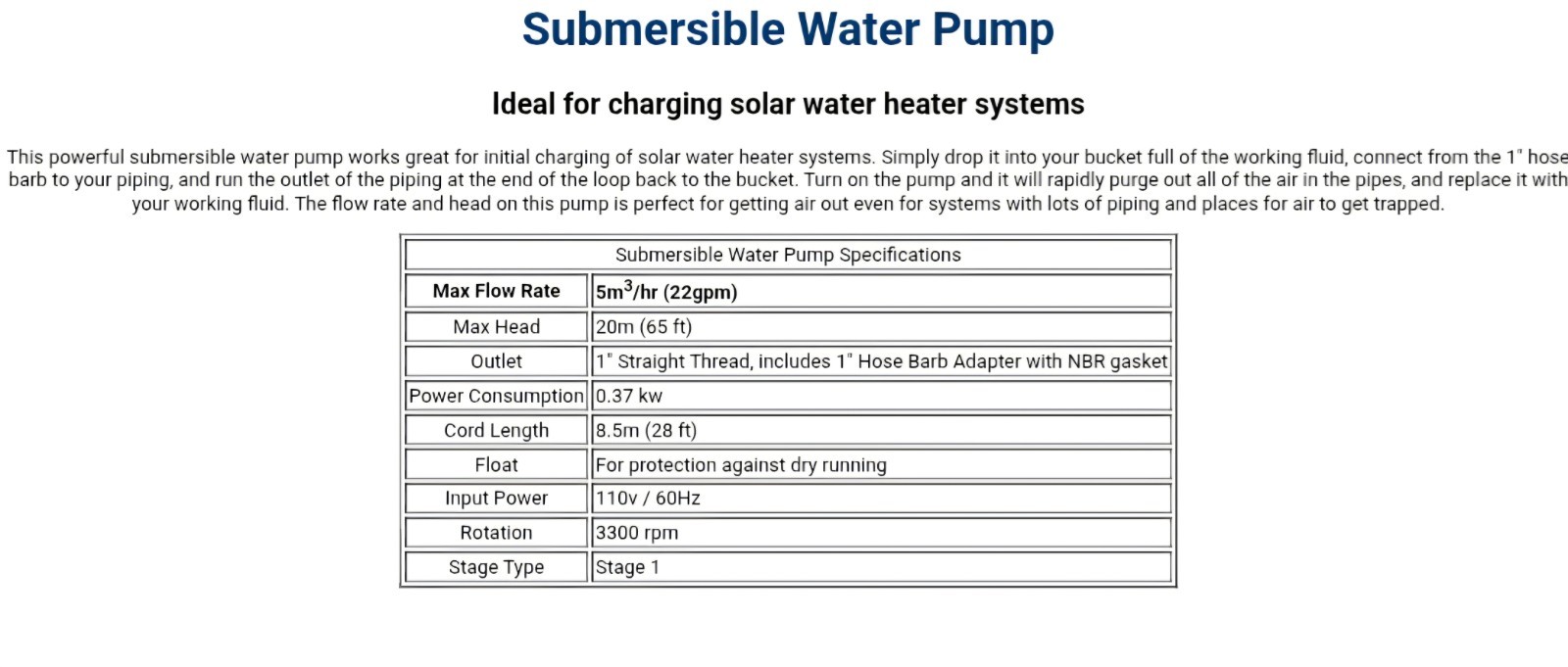 Duda Energy qdx1.5-17-0.37 Submersible Water Pump