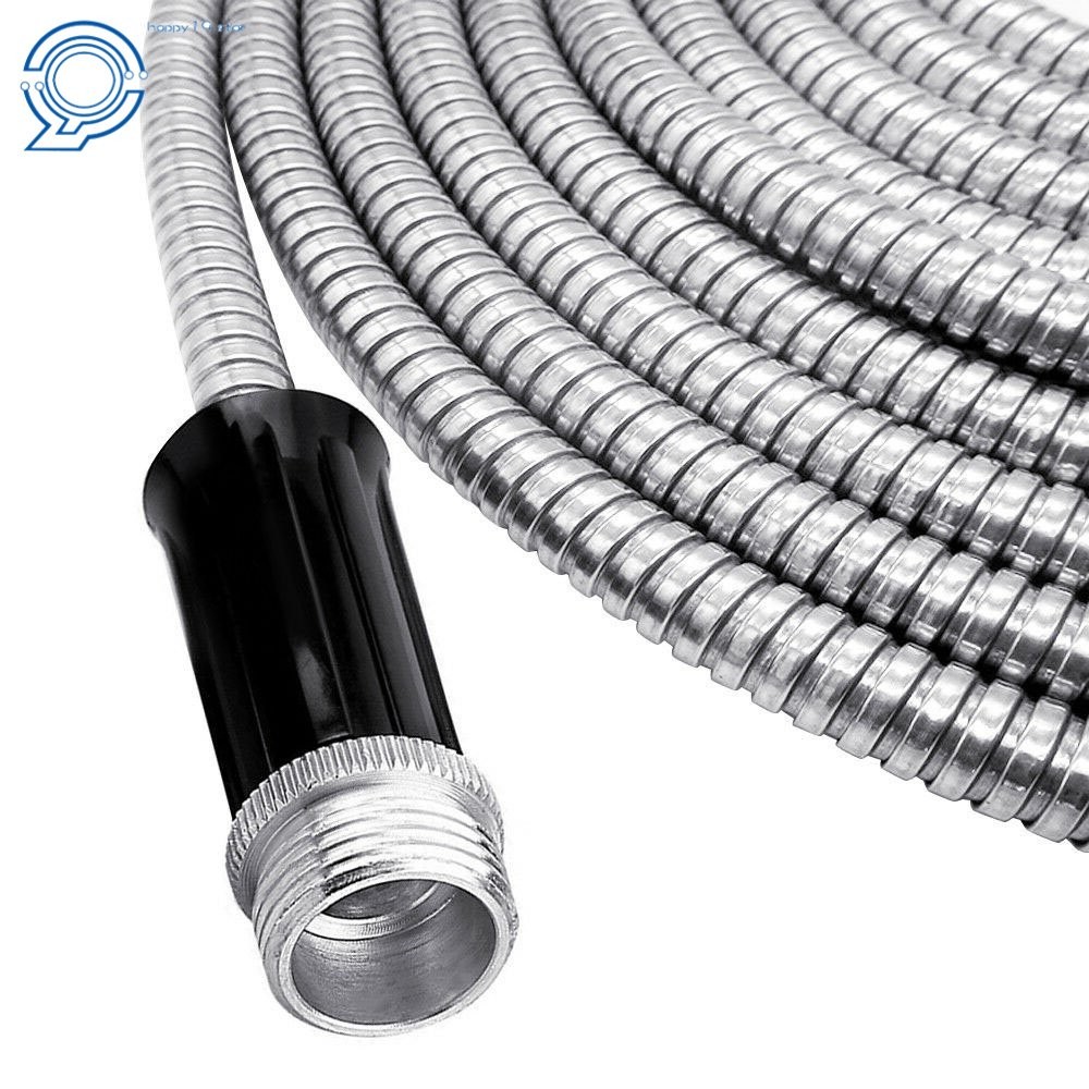 Flexible Lightweigh Stainless Steel Metal Garden Water Hose Pipe 100 Feet