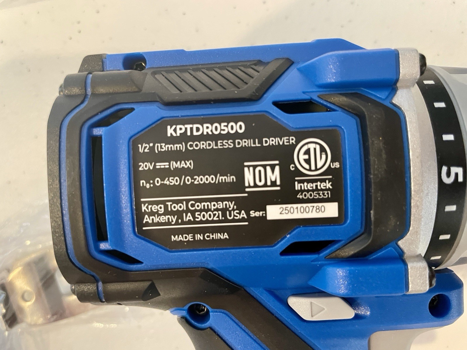 Kreg 20V Ionic Drive 1/2″ Compact Drill, 20V Blue Ion Charger & 2Ah Battery Pack