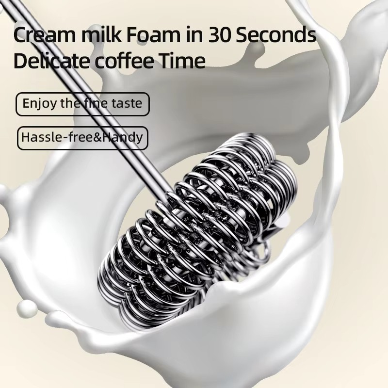 Electric Milk Frother Handheld Drink Foamer Coffee Mixer Egg Beater Double Whisk